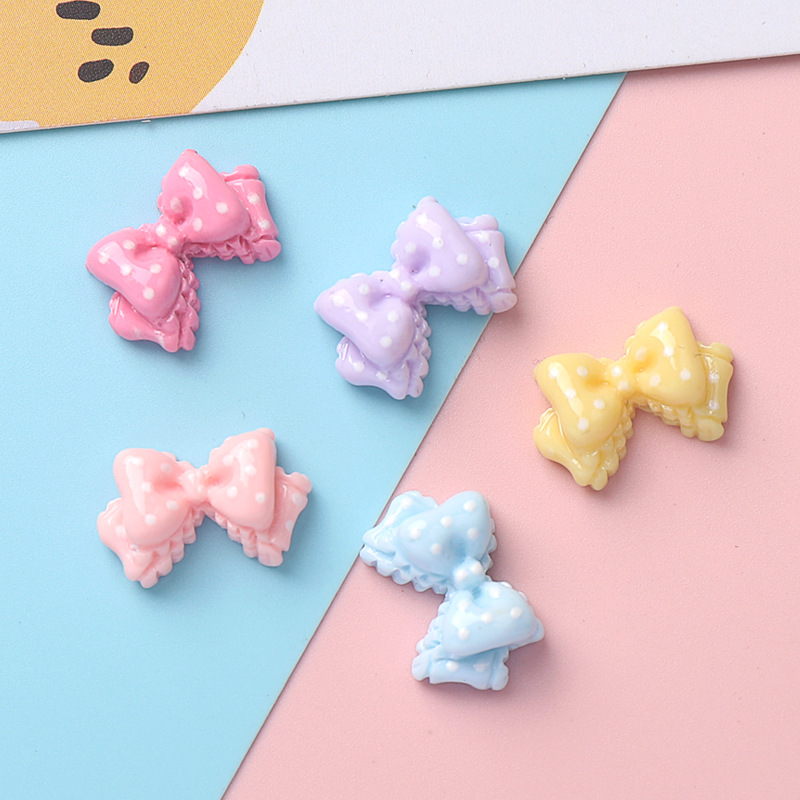 Phone Accessories Clipart - 10 adet Kawaii pembe nokta yay