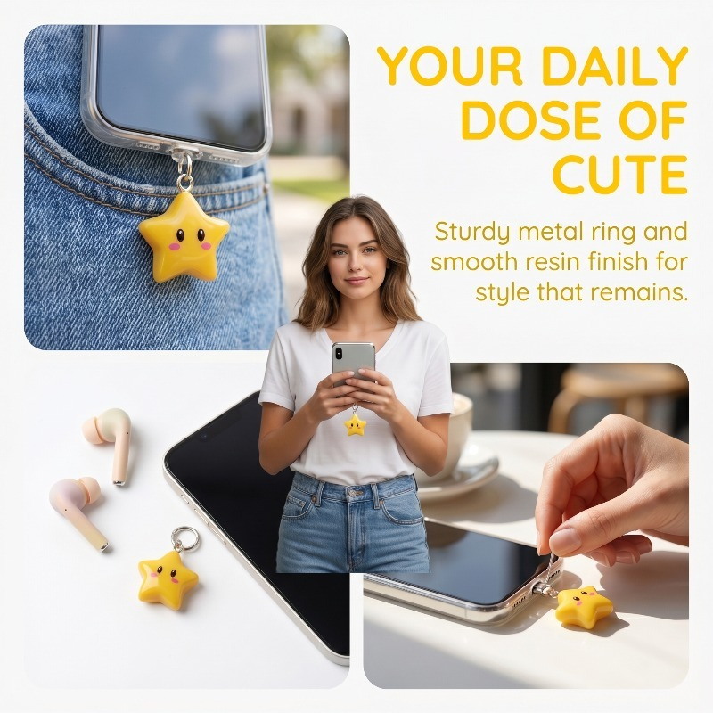 Sevimli 3D Sarı Yıldız Telefon - Phone Accessories For Boys incelemesi ve fiyatı