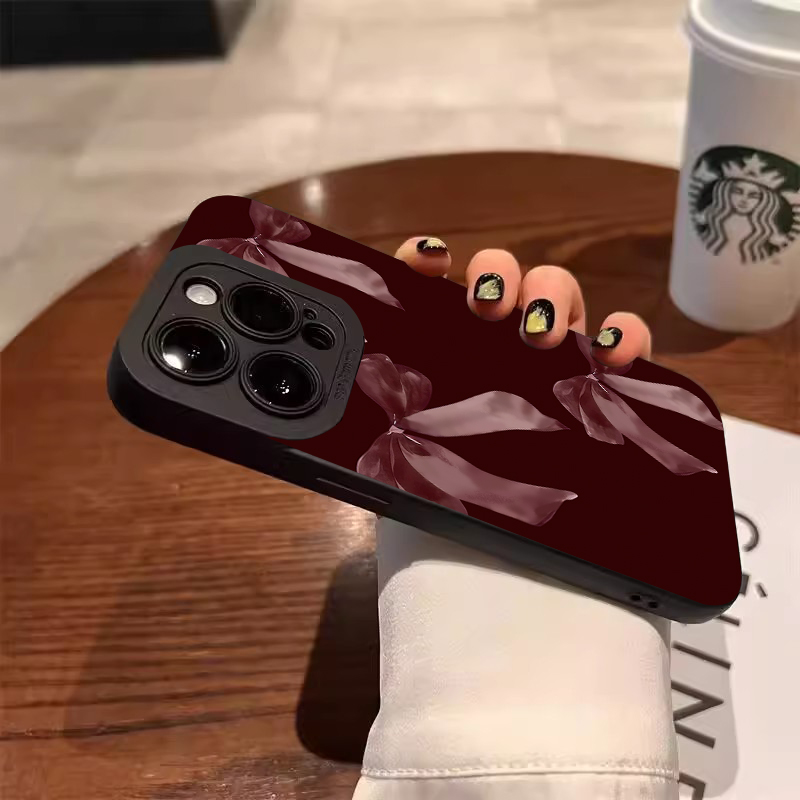 Şarap Kırmızısı Fiyonk Desenli - Phone Accessories Red incelemesi ve fiyatı