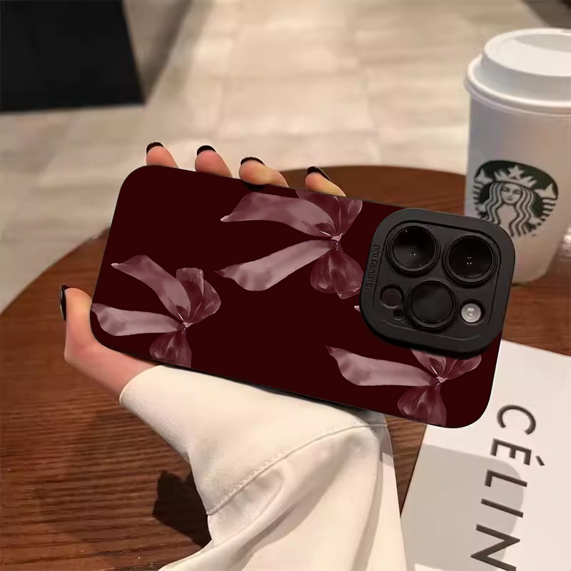 Şarap Kırmızısı Fiyonk Desenli - Phone Accessories Red incelemesi ve fiyatı