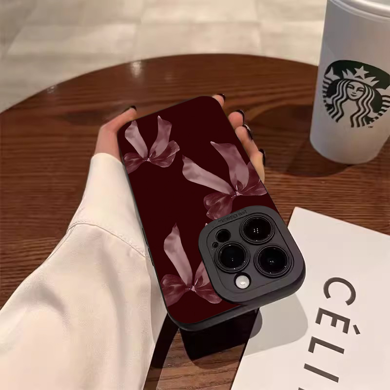 Şarap Kırmızısı Fiyonk Desenli - Phone Accessories Red incelemesi ve fiyatı