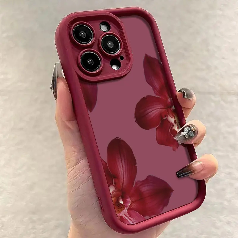 Şarap Kırmızısı Orkide Çiçeği  - Phone Accessories Red incelemesi ve fiyatı